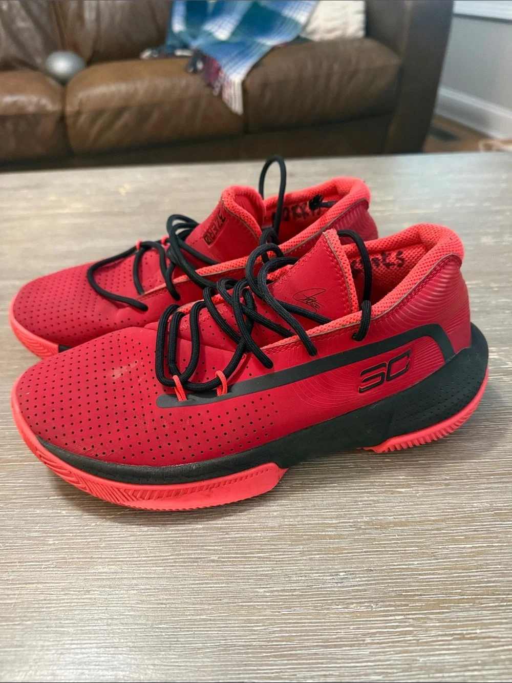Under Armour Red and Black SC Curry Basketball Shoes